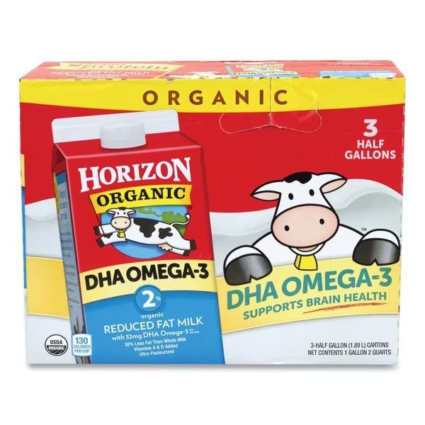 Organic 2% Milk, 64 oz Carton, PK3, Horizon Organic, Mfr#: 263
